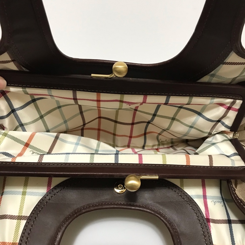 Coach Brown Signature Canvas Shoulder Bag with Dark Brown Leather Trim - Picture 9 of 11